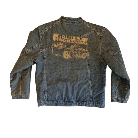 Women's Large L Harley-Davidson Quilted Denim Jacket - Picture 1 of 11